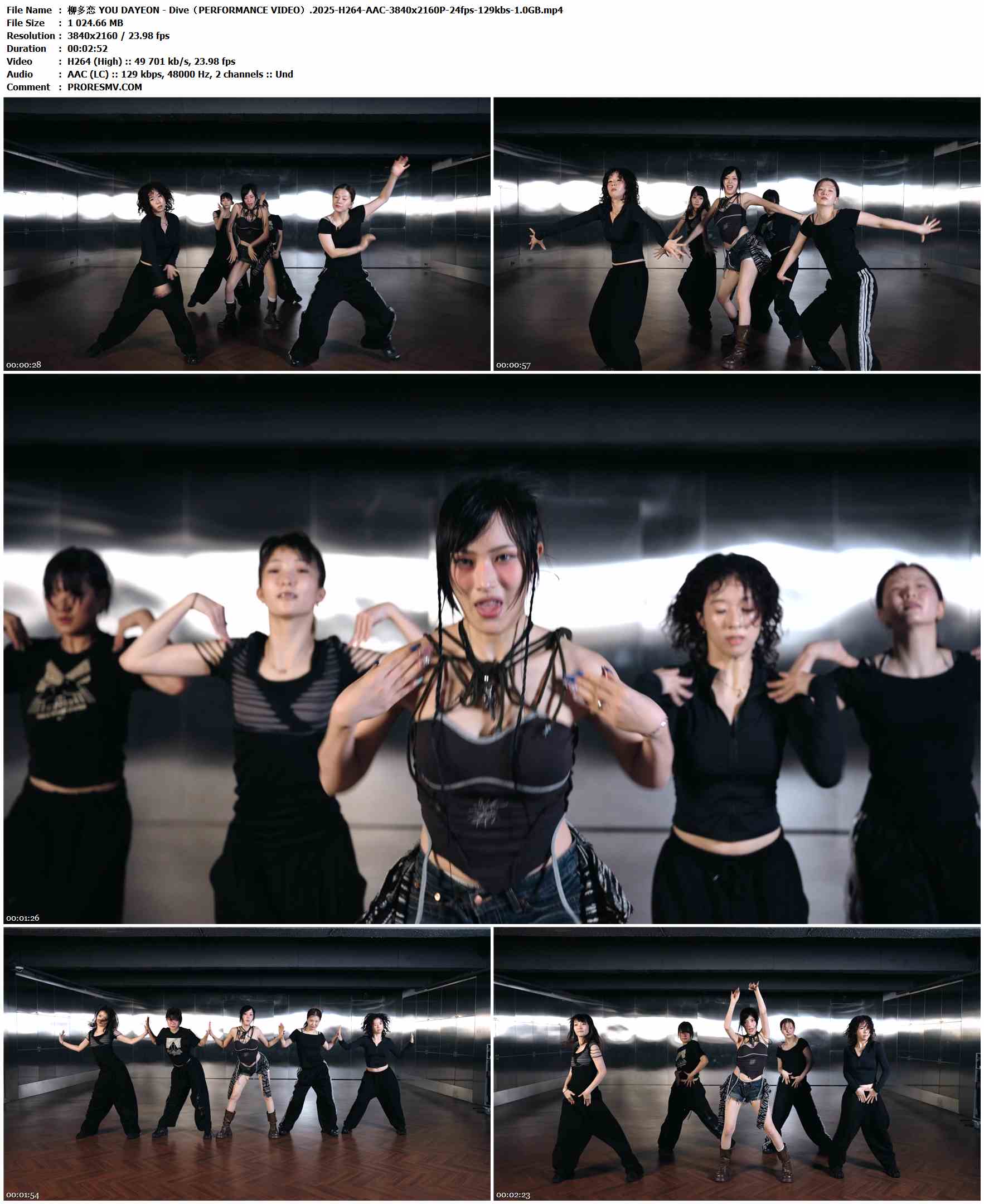 柳多恋 YOU DAYEON - Dive（PERFORMANCE VIDEO）.2025-H264-AAC-3840x2160P-24fps-129kbs-1.0GB官方MV_高清MV